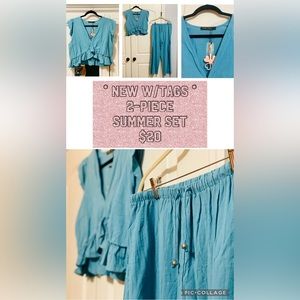 Teal Blue 2-piece Summer Suit 🩵